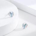 wholesale 925 Sterling Silver Angel Wings Blue Crystal Stud Earrings Ocean Theme s for Women Girls-0-1