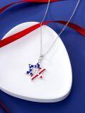 wholesale 925 Sterling Silver American Flag Star of David Pendant Necklace Judaica Gifts for Men & Women-0-4