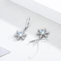 wholesale 925 Sterling Silver Snowflake Drop Earrings With Opal And Cubic Zirconia For Women-0-2