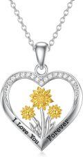 wholesale TOUPOP Tulips/rose/sunflower/lotus Necklace Sterling Silver Flower Pendant Jewelry Flower Tulips/rose/sunflower/lotus Gifts For Women Birthday -0-0
