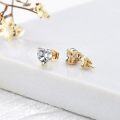 wholesale 14K Gold Topaz Garnet Ruby Heart Stud Earrings for Women Girls Gifts-0-5