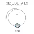 TOUPOP Sterling Silver Blue Crystal Tree Of Life Family Initial Letter Anklet Bracelet-0-2