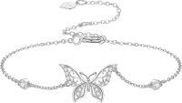 wholesale 925 Sterling Silver Butterfly Charm Bracelet - Elegant  for Women-Butterfly