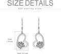 wholesale 925 Sterling Silver Heart-Shaped Paw Print Dangle Earrings for Women Cute Animal s for Birthday Christmas-0-4