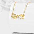 wholesale 14K Gold Infinity Sunflower Pendant Necklace for Women Girls Gifts-0-3