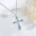 wholesale 925 Sterling Silver Cross Turquoise Healing Stone Pendant Necklaces for Women's s-0-1