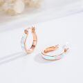 wholesale 925 Sterling Silver Rose Gold Plated Blue Pink White Fire Opal Huggie Hoop Earrings for Women-0-1