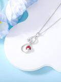 wholesale 925 Sterling Silver Red Flower and Ladybug Infinity Pendant Necklace for Women-0-4