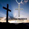 wholesale 925 Sterling Silver Mens Black Cross Necklace with Turquoise Pendant-0-1