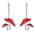 wholesale 925 Sterling Silver Red Mushroom Dangle Earrings for Women-0-0
