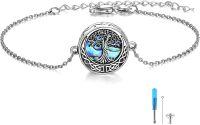 wholesale 925 Sterling Silver Tree of Life Urn Bracelet with Abalone Shell and Celtic Knots for Ashes Cremation Jewelry-Tree of Life Urn Bracelet