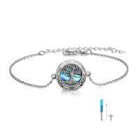 wholesale 925 Sterling Silver Tree Of Life Aromatherapy Diffuser Bracelet With Tools-Tree of Life Urn Bracelet