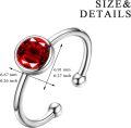 wholesale 14K White Gold Plated 925 Sterling Silver Simulated Ruby July Birthstone Ring for Women Adjustable Gift-0-3