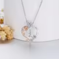 TOUPOP 925 Sterling Silver Rose Heart Butterfly Initial Necklace Gifts For Women-0-4