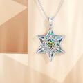 wholesale 925 Sterling Silver Evil Eye Star of David Pendant with Abalone Shell and Gold Plated Hebrew Letter Shin Charm Necklace for Women Girls  43mm x 68mm-0-4