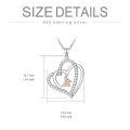 TOUPOP Sterling Silver Pendant Double Heart Butterfly Necklace Gift For Women-0-2
