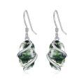wholesale 925 Sterling Silver Moss Agate Dangle Earrings Gemstone Fine s for Women Her-0-0
