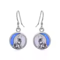 TOUPOP Sterling Silver Opal Dangle Drop Hook Earrings For Women-0-0