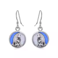 TOUPOP Sterling Silver Opal Dangle Drop Hook Earrings For Women-undefined
