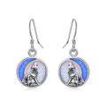 TOUPOP Sterling Silver Opal Dangle Drop Hook Earrings For Women-0-0