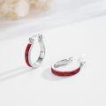 wholesale 925 Sterling Silver Red Fire Opal Huggie Hoop Earrings for Women-0-1