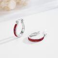 wholesale 925 Sterling Silver Red Fire Opal Huggie Hoop Earrings for Women-0-1