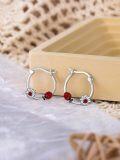 wholesale 925 Sterling Silver Ladybug Daisy Flower Hoop Earrings - Cute  for Women & Girls-0-3