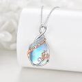 wholesale 925 Sterling Silver Teardrop Moonstone Infinity Love You Forever Pendant Necklace for Women-0-3