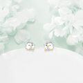 wholesale 925 Sterling Silver 925 Penguin Stud Earrings with Gold Accents & Black Eyes-0-2