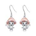 wholesale 925 Sterling Silver Cute Mushroom Animal Earrings-0-0