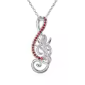 TOUPOP Sterling Silver Music Note Birthstone Birth Flower Necklace Gift-0-0