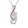 TOUPOP Sterling Silver Music Note Birthstone Birth Flower Necklace Gift-0-0