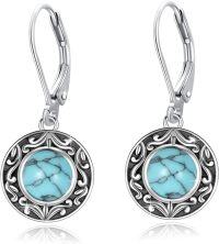 wholesale 925 Sterling Silver Genuine Turquoise Dangle Earrings-Turquoise Dangle Earrings