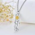 wholesale 925 Sterling Silver Sunflower and Hummingbird Cylinder Keepsake Urn Necklace with Chain - Memorial Jewelry for Ashes-0-2