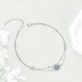 wholesale 925 Sterling Silver Evil Eye Infinity Heart Celtic Ankle Anklet with Blue Stones and Cubic Zirconia Gifts for Women-0-3