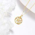 wholesale 14K Gold Basketball Cross Sports Pendant Necklace - 2 Tone Religious Gifts for Women and Men-0-2
