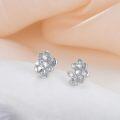 wholesale 925 Sterling Silver Plated Flower Shape CZ Stone D VVS Cubic Zirconia Butterfly Stud Earrings-0-2