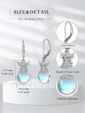 wholesale 925 Sterling Silver Highland Cow Moonstone Drop Earrings Gifts for Her-0-4