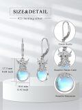 wholesale 925 Sterling Silver Highland Cow Moonstone Drop Earrings Gifts for Her-0-4