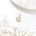 wholesale 14K Gold White Opal Diamond Starfish Pendant Necklace for Women-0-3