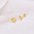 wholesale Yellow Gold Flower Shape 45cttw Moissanite Stud Earrings for Women and Girls-0-5