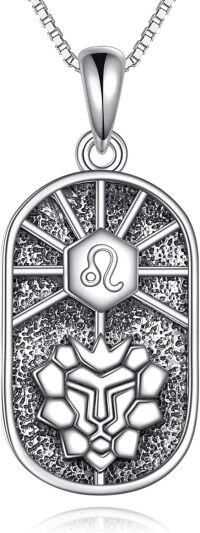 wholesale 925 Sterling Silver Leo Zodiac Pendant Necklace for Women-Leo (7.23-8.22)