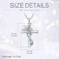 wholesale 925 Sterling Silver Cross Pendant With Red Gemstone And Lily Design-0-47