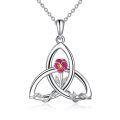 TOUPOP Sterling Silver Birth Flower Celtic Knot Necklace 12 Months Gemstone-0-0