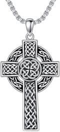 wholesale 925 Sterling Silver &  Celtic Knot Cross Pendant Necklace for Men and Women-0-0