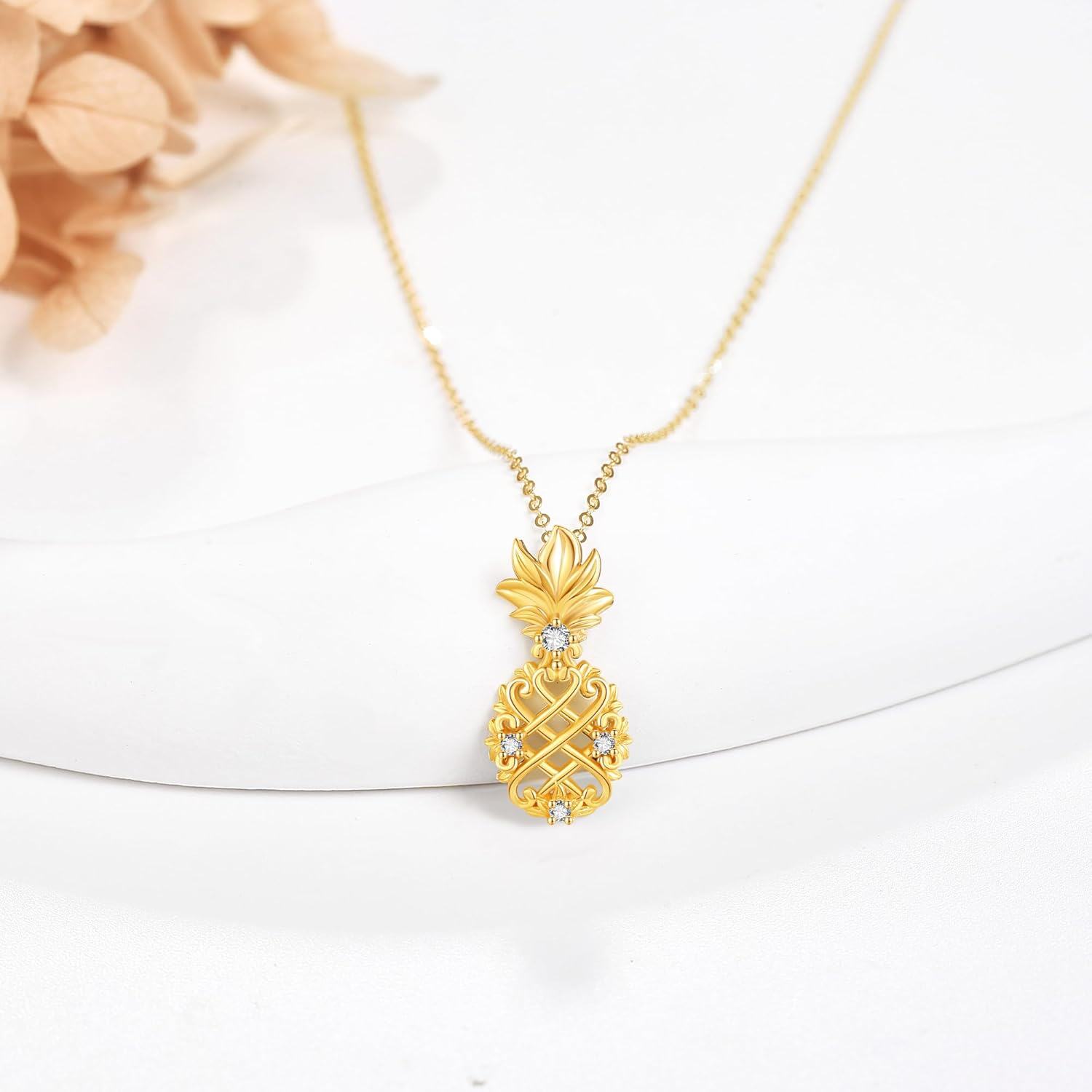 14K Gold Dainty Flower Tree Necklace Solid 14K Real Gold Jewelry Gift for Women-0-1