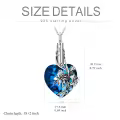 TOUPOP 925 Sterling Silver Crystal Lily Urn Necklace Heart Cremation Jewelry-0-4