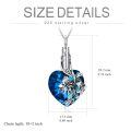 TOUPOP 925 Sterling Silver Crystal Lily Urn Necklace Heart Cremation Jewelry-0-4