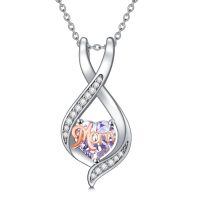 wholesale 925 Sterling Silver Mom Heart Pendant Necklace-06-June