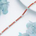 wholesale 925 Sterling Silver AAAA+ CZ Orange & White Tennis Bracelet-0-2